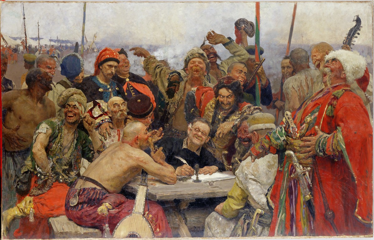 The Reply of the Zaporozhian Cossacks to Sultan Mahmoud IV by Ilya Repin