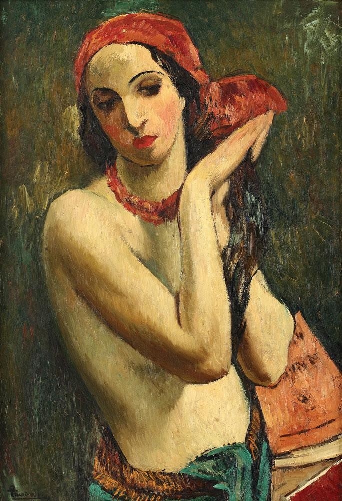 Red Muslin by Ion Theodorescu-Sion