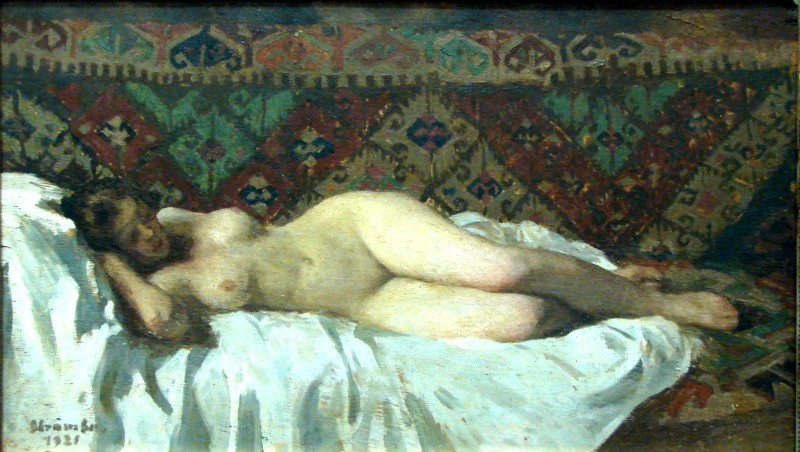 Nude With Carpet Background by Ipolit Strambu