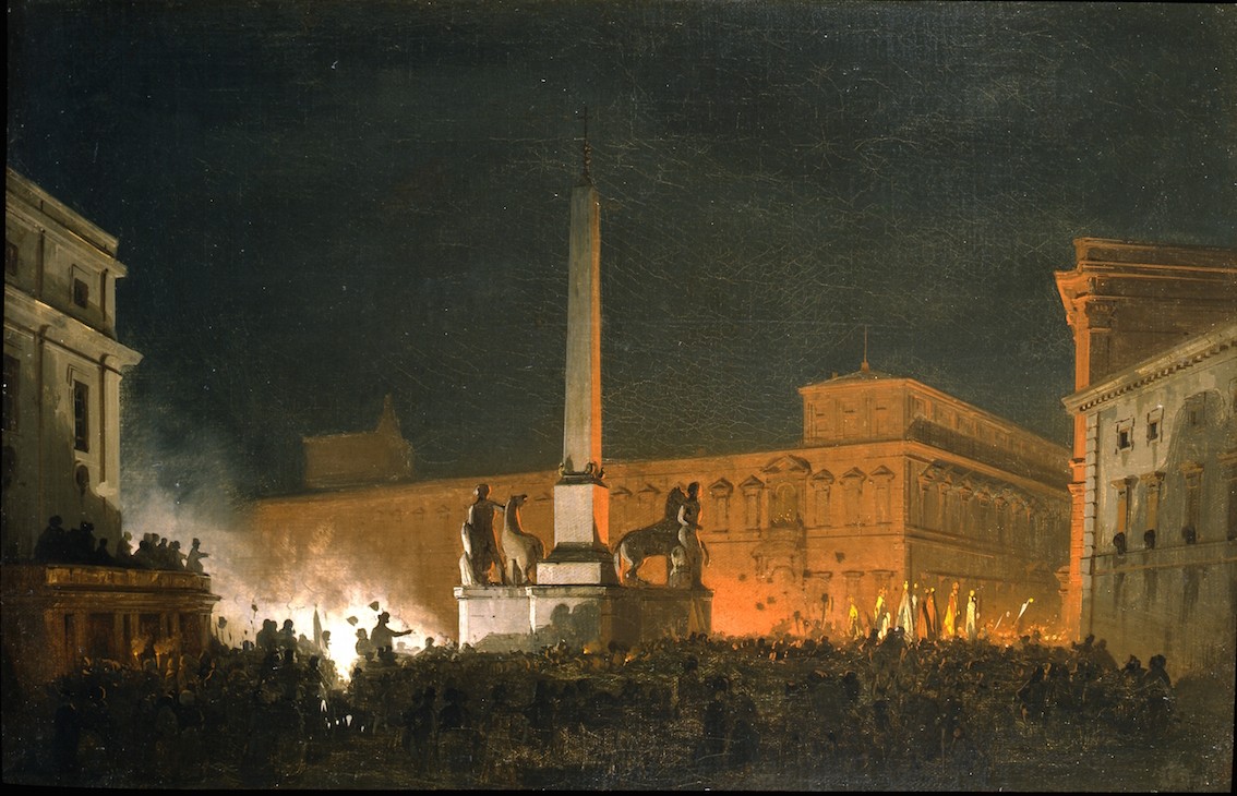 Blessing of Pius IX from the Quirinale at night by Ippolito Caffi
