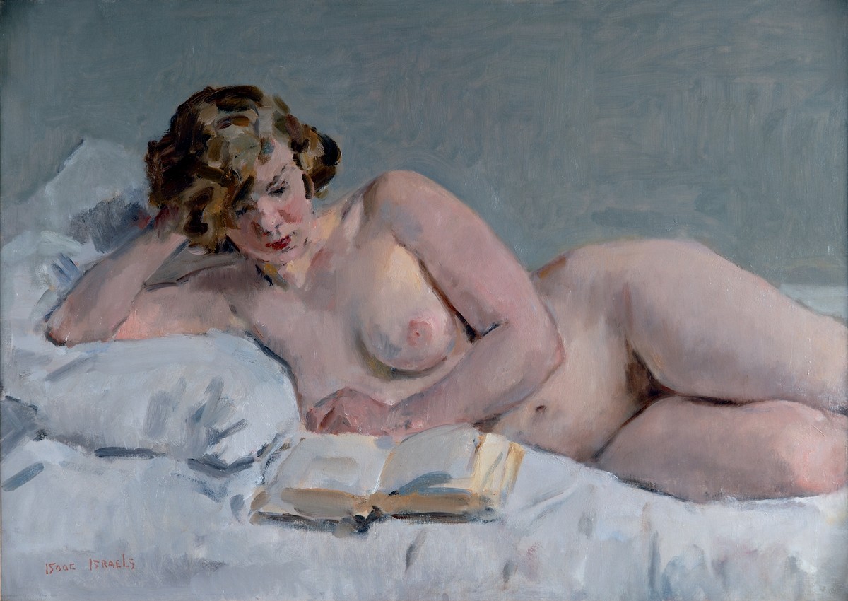 Reclining Reading Nude by Isaac Israels