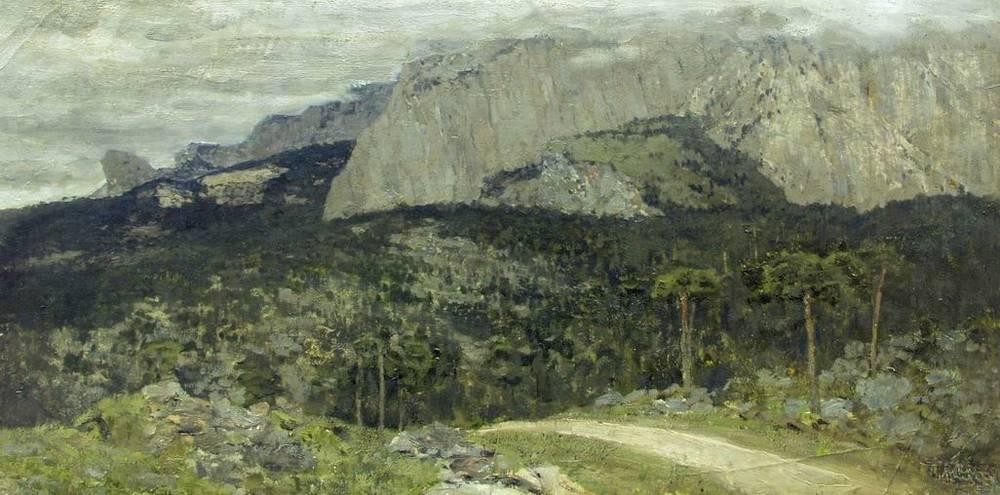 A gray day. Mountains. Crimea. by Isaac Levitan