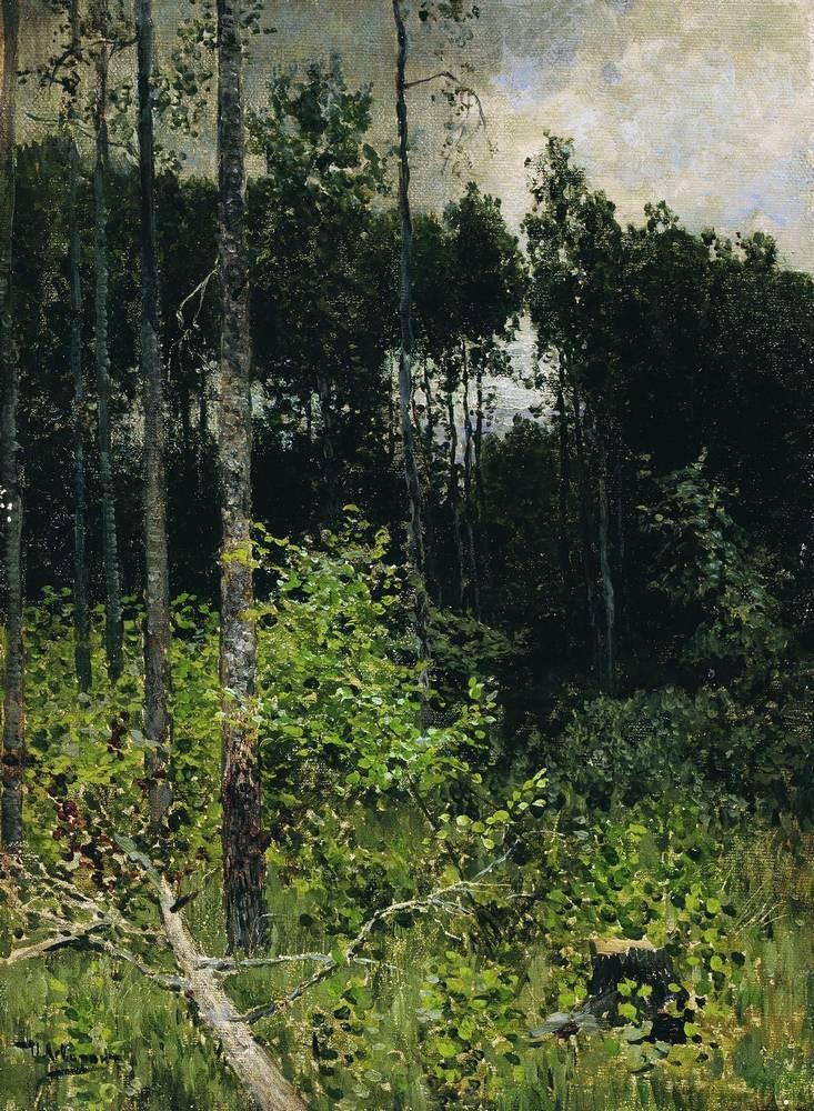 Aspen spinny. A gray day. by Isaac Levitan
