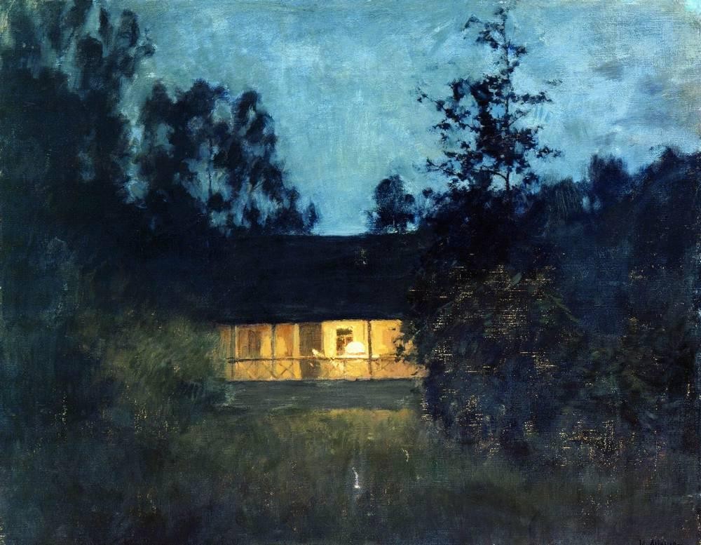 At the summer house in twilight by Isaac Levitan
