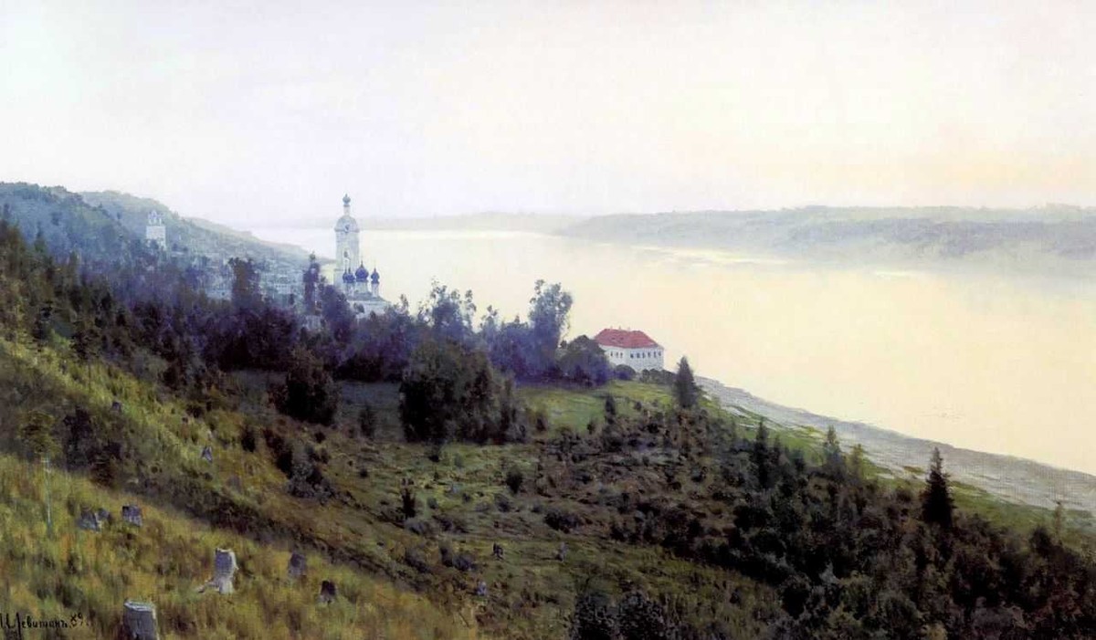 Evening. Golden Plyos. by Isaac Levitan