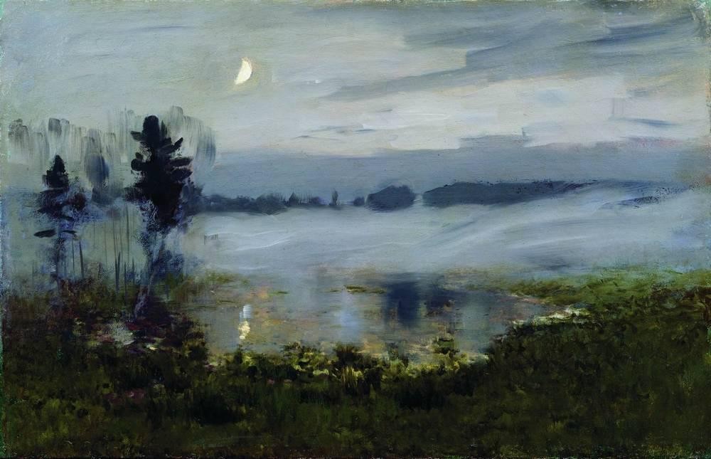 Fog over water by Isaac Levitan