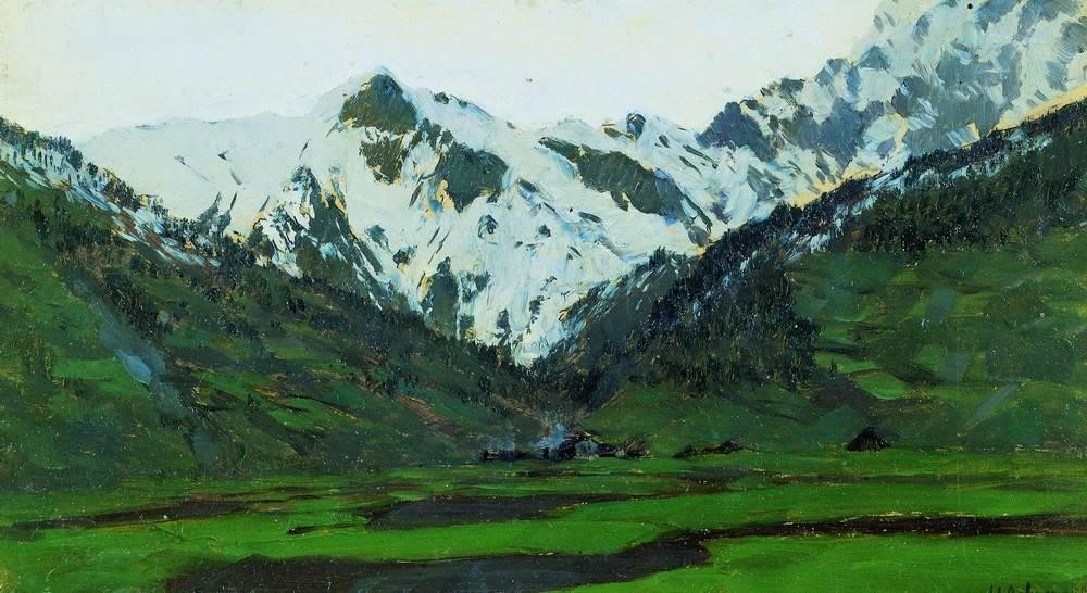 In Alps at spring by Isaac Levitan