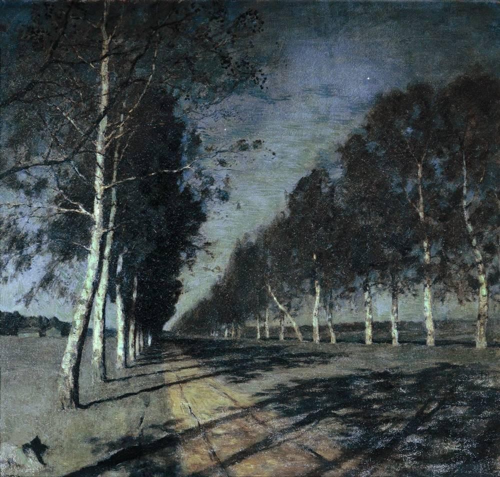 Moonlit Night. A Village. by Isaac Levitan