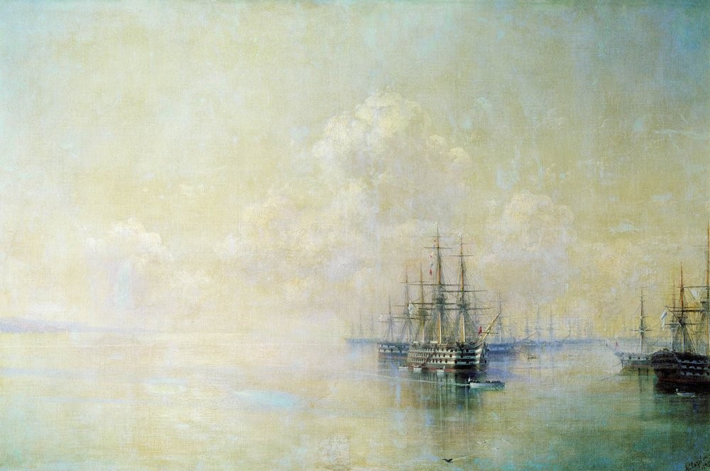 A squadron of the Black Sea Fleet before going on a raid on Sevastopol by Ivan Aivazovsky