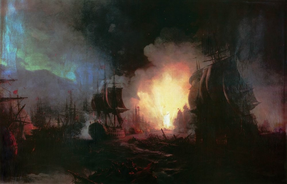 Battle of Chesma by Ivan Aivazovsky