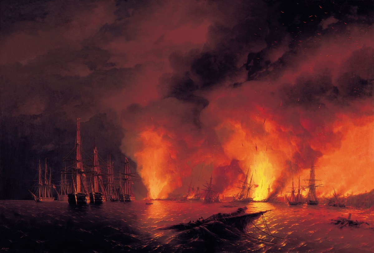 Battle of Sinop by Ivan Aivazovsky