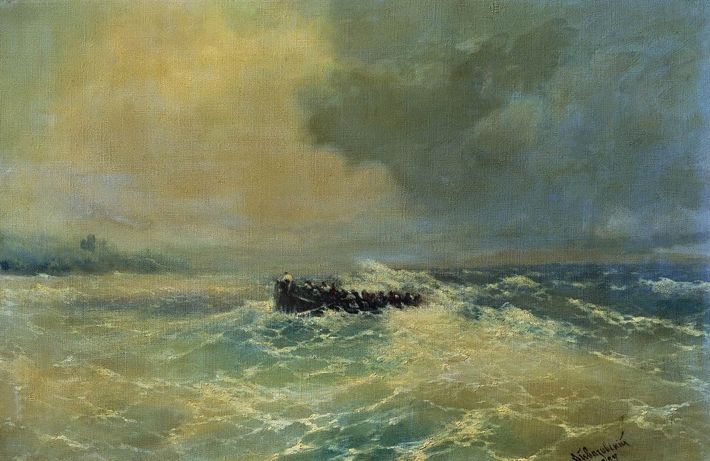 Boat in the sea by Ivan Aivazovsky