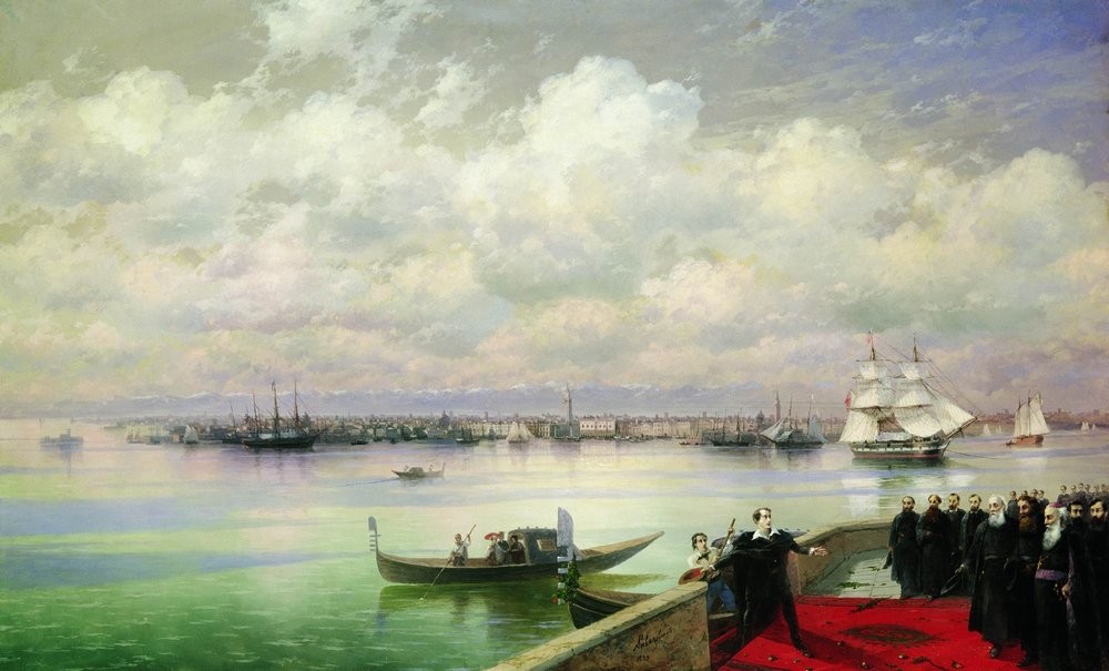 Byron visits the Mkhitarists on the island of St. Lazarus in Venice by Ivan Aivazovsky