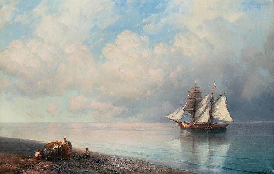 Calm sea in the early evening by Ivan Aivazovsky
