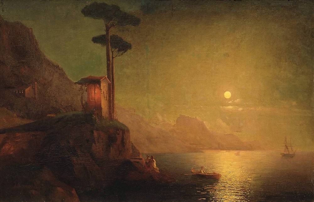 Chapel on the beach by Ivan Aivazovsky