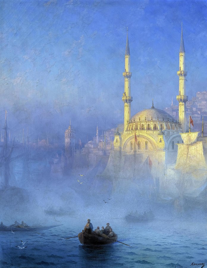 Constantinople Mosque of Top Kahne Nusretiye Mosque in Tophane Istanbul by Ivan Aivazovsky