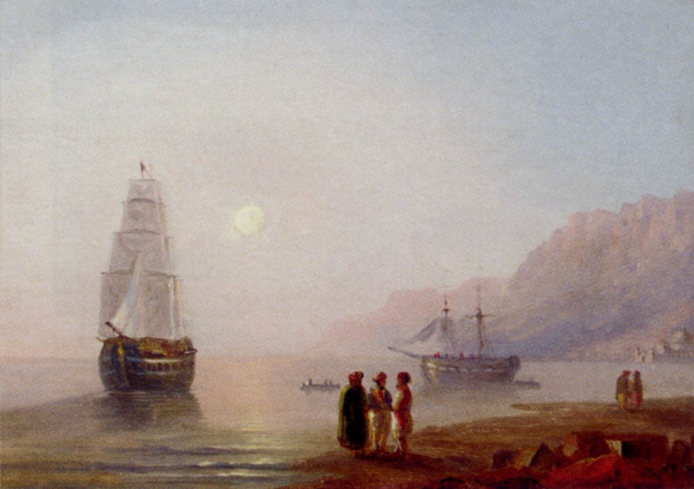 Conversation On The Shore Dusk by Ivan Aivazovsky