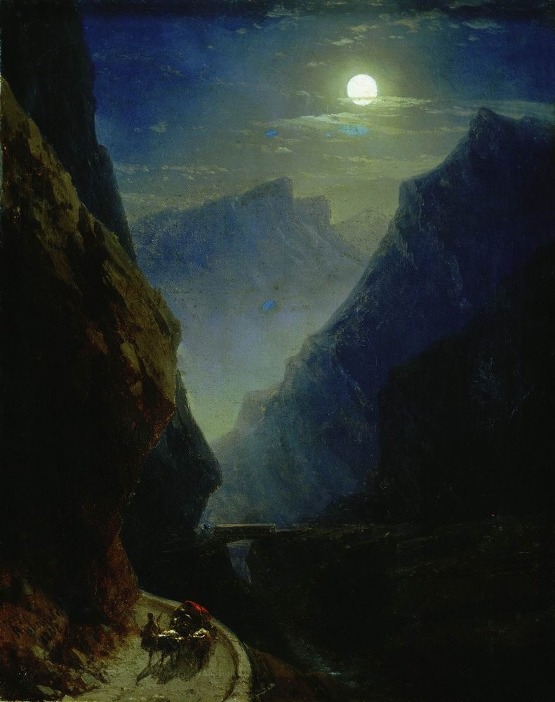 Darial Gorge. Moon night by Ivan Aivazovsky