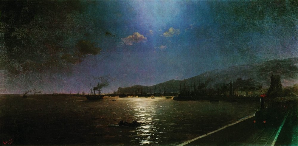 First train in Feodosia by Ivan Aivazovsky