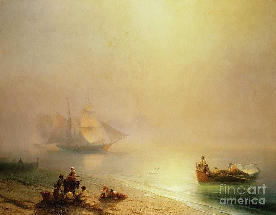 Fisherfolk on the Seashore the Bay of Naples by Ivan Aivazovsky