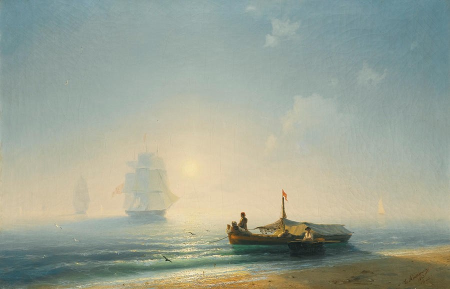 Fishermen at Dawn Naples by Ivan Aivazovsky