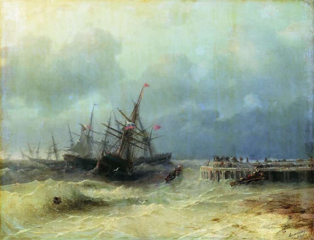 Fleeing from the storm by Ivan Aivazovsky