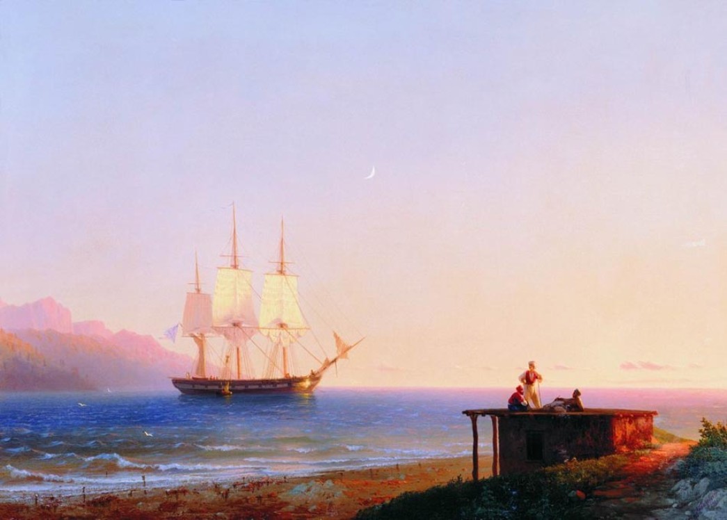 Frigate under sails by Ivan Aivazovsky
