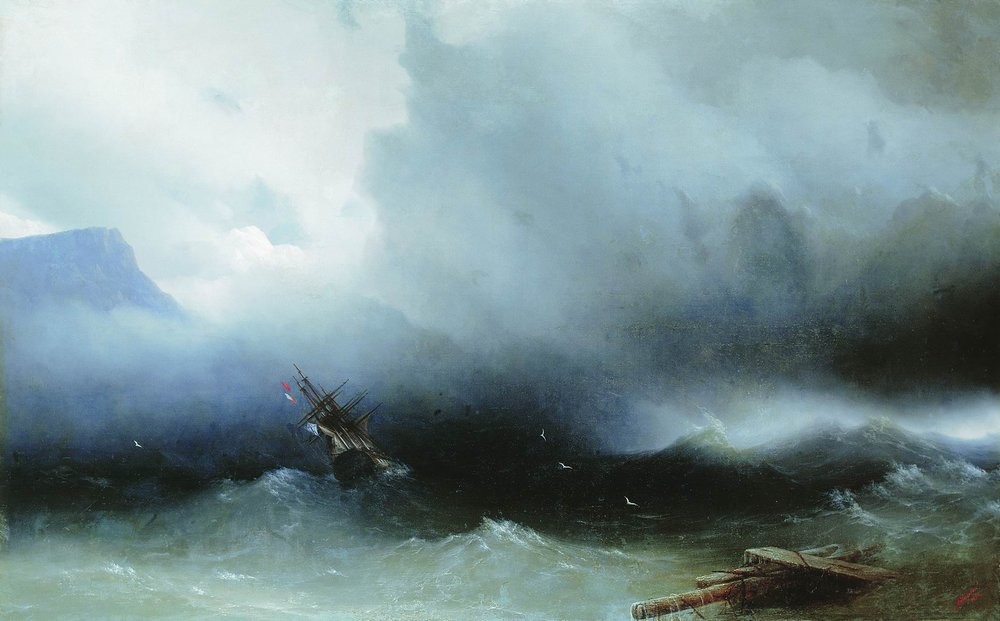 Hurricane at the Sea by Ivan Aivazovsky
