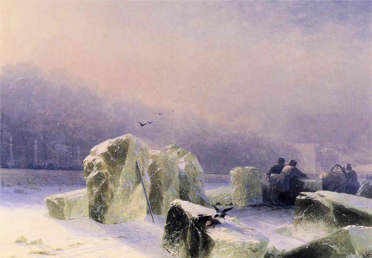 Ice Breakers on the Frozen Neva in St. Petersburg by Ivan Aivazovsky