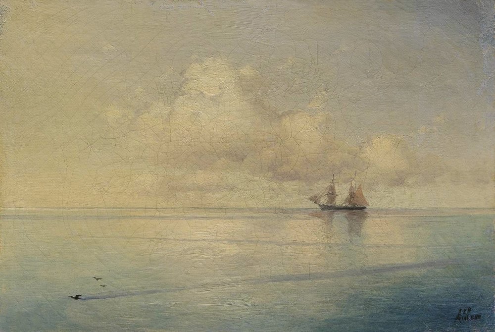 Landscape with a sailboat by Ivan Aivazovsky