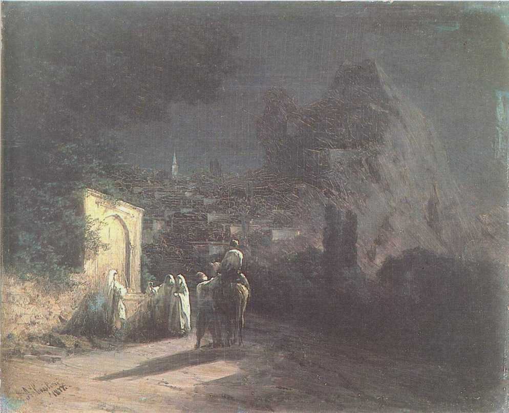 Lunar night at the spring by Ivan Aivazovsky