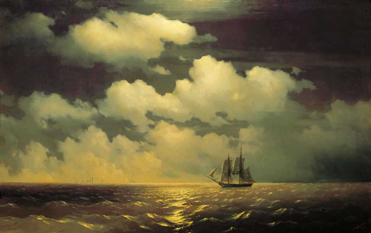 Meeting of the Brig Mercury with the Russian Squadron After the Defeat of Two Turkish Battleships by Ivan Aivazovsky
