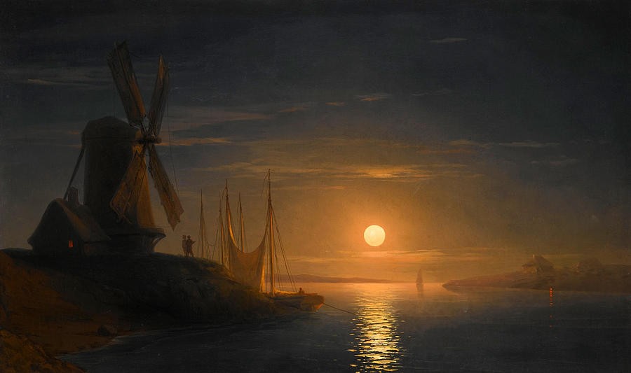 Moonlight over the Dnieper by Ivan Aivazovsky