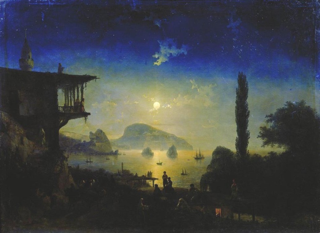Moonlit Night on the Crimea. Gurzuf by Ivan Aivazovsky