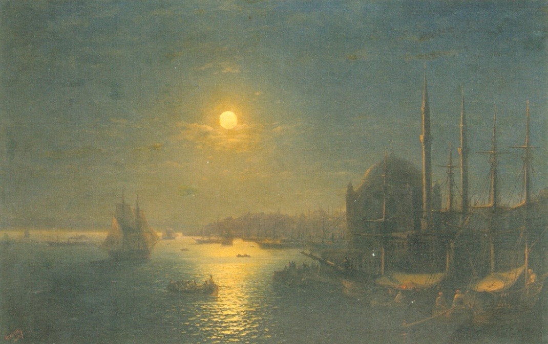 Moonlit view of the Bosphorus by Ivan Aivazovsky