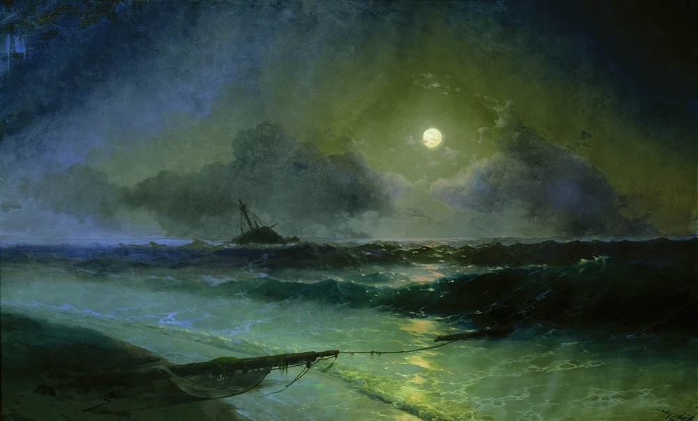 Moonrise in Feodosia by Ivan Aivazovsky