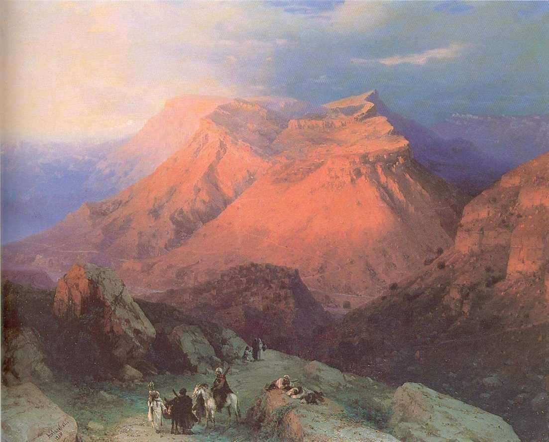 Mountain Village Gunib in Daghestan View from the East by Ivan Aivazovsky