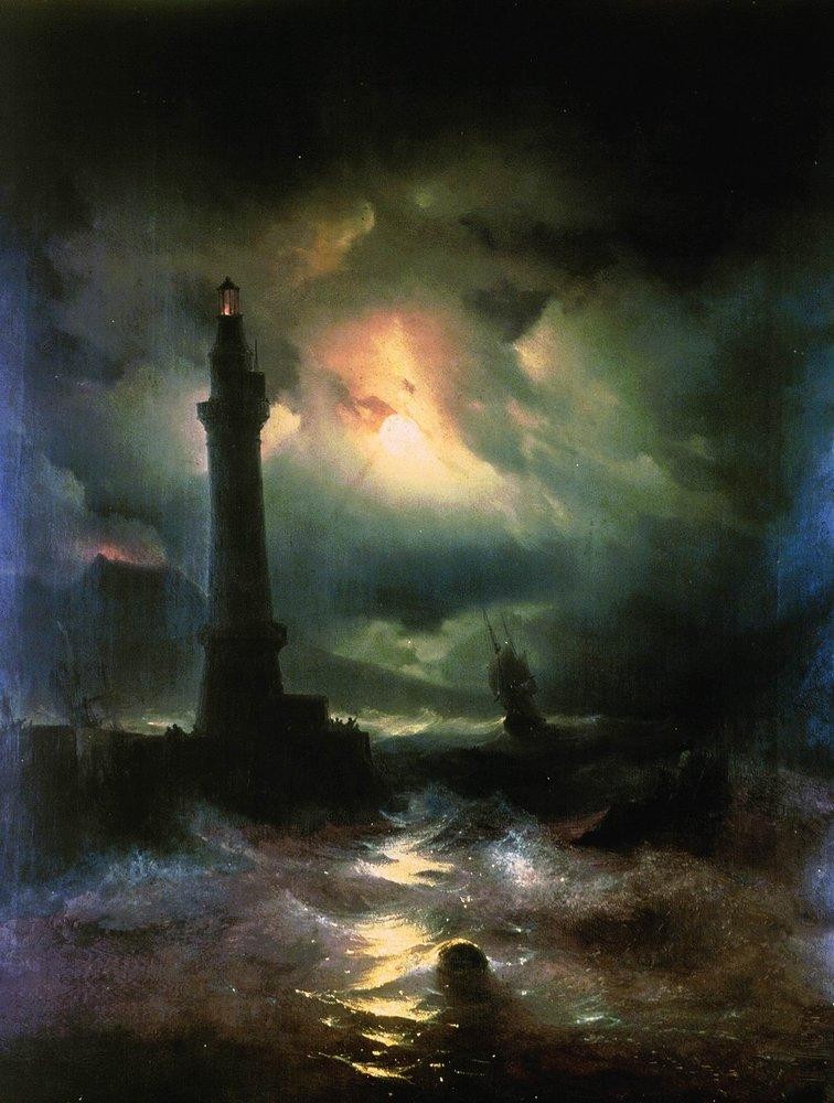 Neapolitan Lighthouse by Ivan Aivazovsky