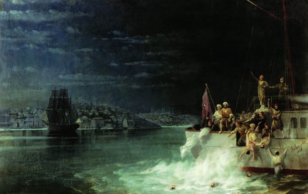 Night. Tragedy in the Sea of Marmara by Ivan Aivazovsky