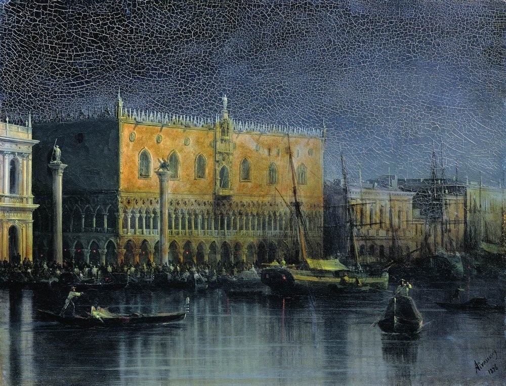 Palace rains in Venice by moonlight by Ivan Aivazovsky