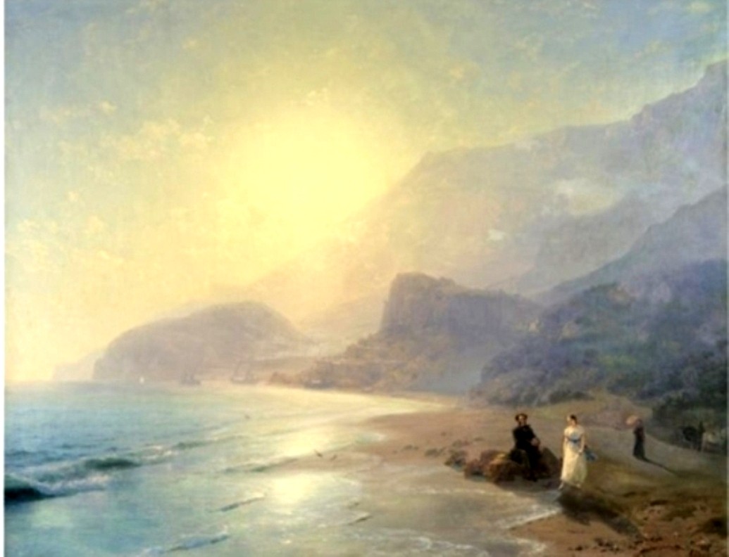 Pushkin and Countess Raevskaya by the sea near Gurzuf and Partenit by Ivan Aivazovsky