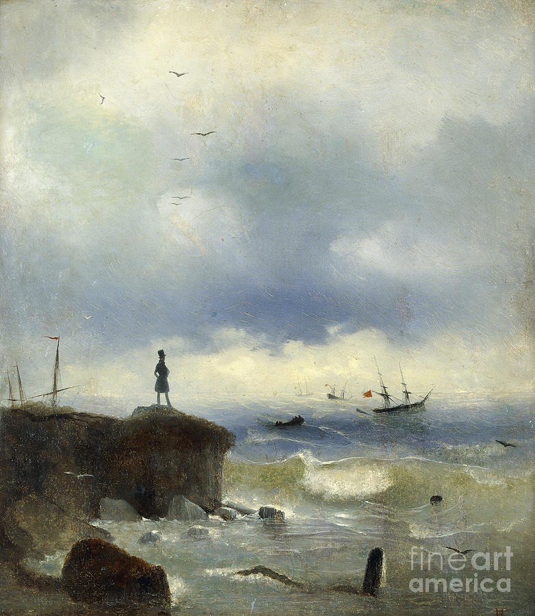 Pushkin Looking at the Black Sea by Ivan Aivazovsky