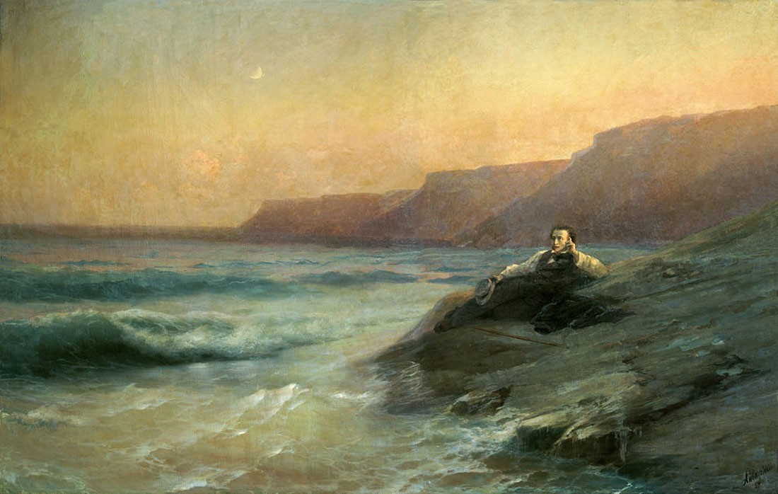 Pushkin on the coast Black Sea by Ivan Aivazovsky