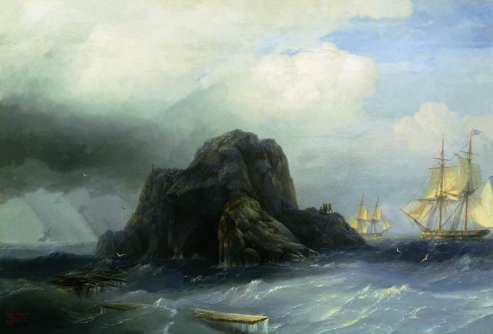 Rocky island by Ivan Aivazovsky
