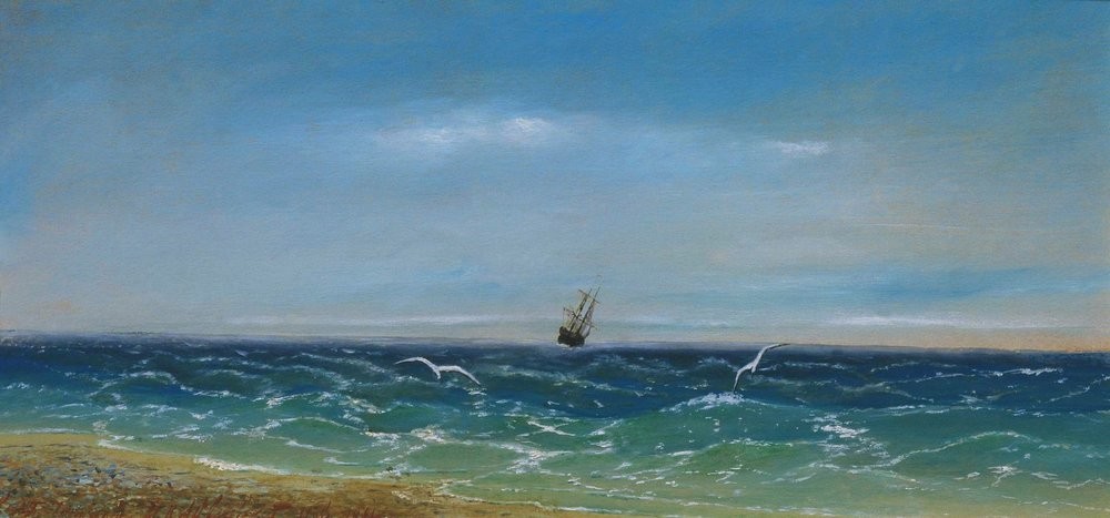 Sailing in the sea by Ivan Aivazovsky