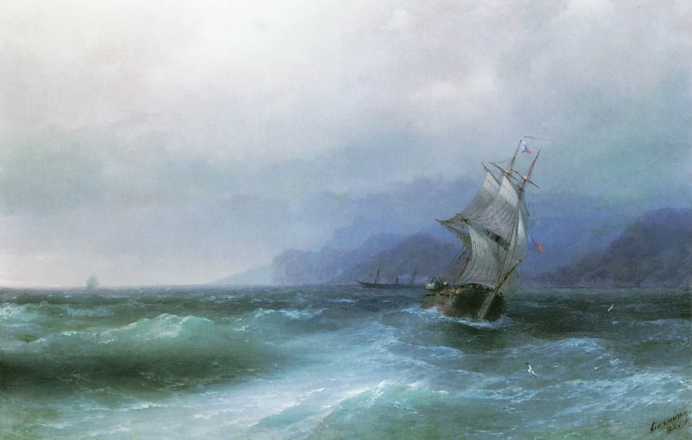 Sailing in the sea by Ivan Aivazovsky