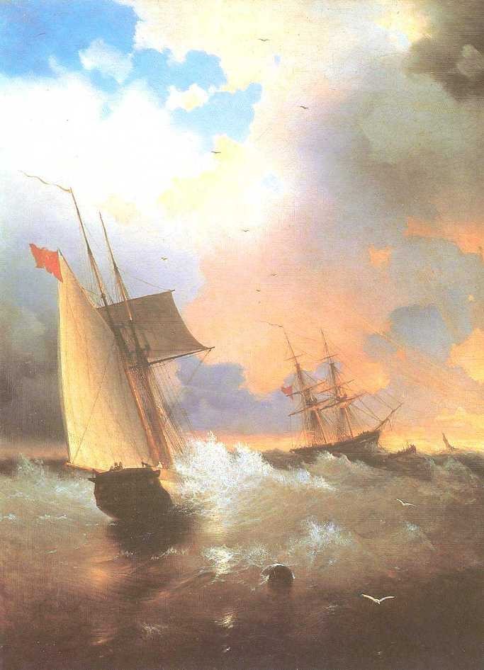 Sailing ship by Ivan Aivazovsky