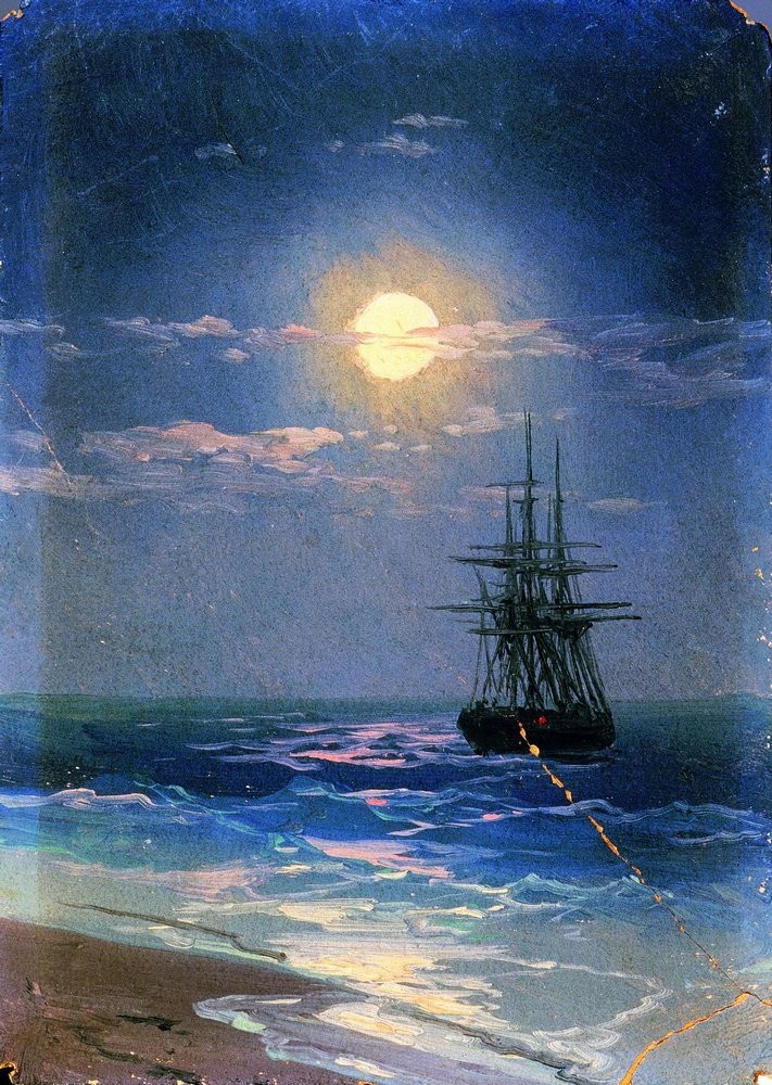 Sea at night by Ivan Aivazovsky