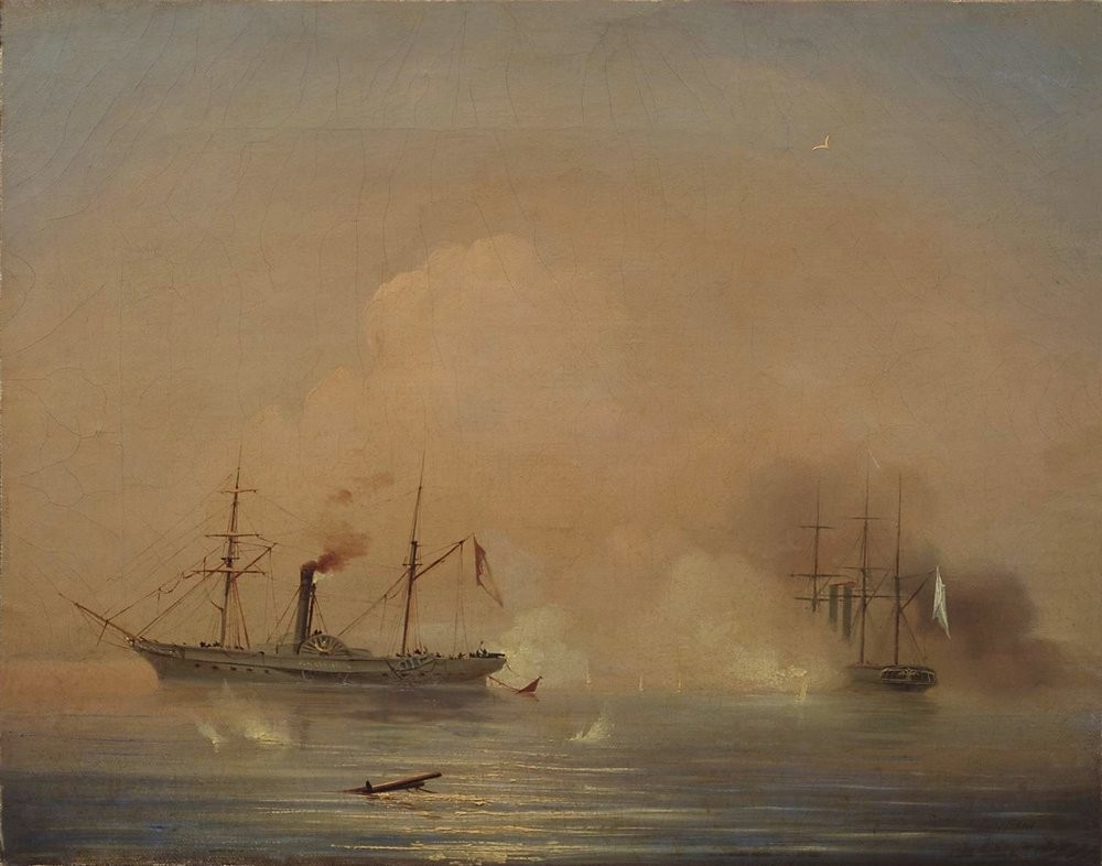 Sea battle by Ivan Aivazovsky