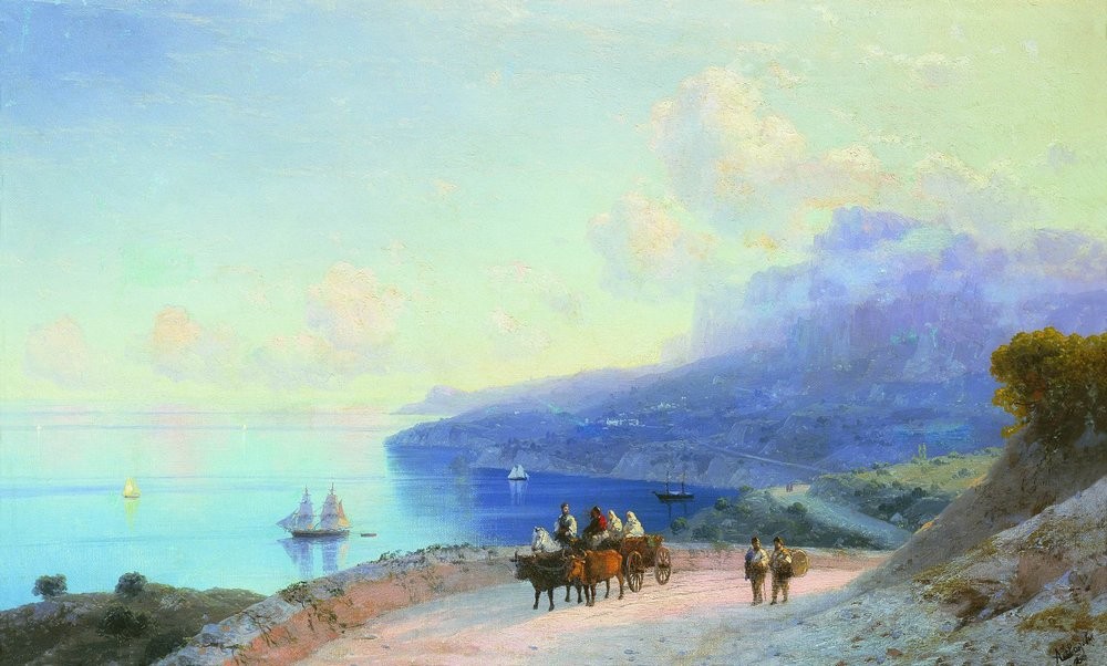Sea coast. Crimean coast near Ai-Petri by Ivan Aivazovsky